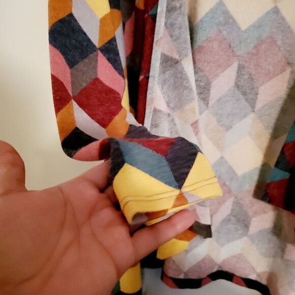 Multi-colored Geometrical Pattern Open Cardigan Size Small - Picture 8 of 10